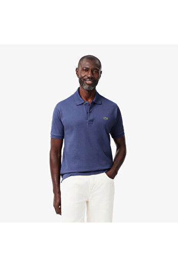 Lacoste Classic Fit Monogram Erkek Mavi Polo