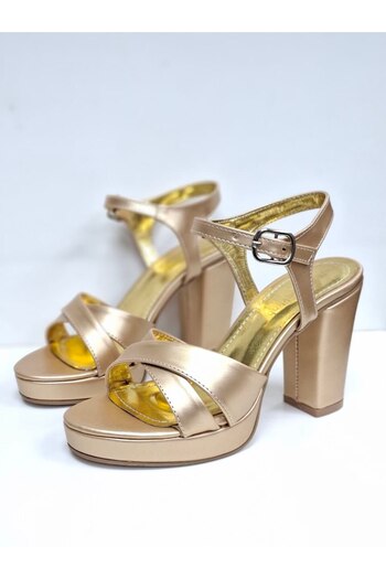 RONX Women's 10 cm Platform Heel Comfortable Buckle Evening Dress Bridal Engagement Graduation Shoes