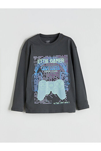 LC Waikiki Printed Long Sleeve Boy's T-Shirt