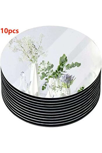 Choice 20cm 072a-10pcs 10PCS 8-Inch Acrylic round Mirrors Wedding Table Centerpieces Circle Candle Plates W