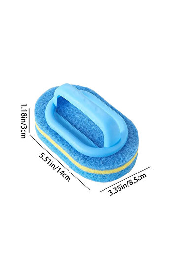 Choice Blue 1PC Kitchen Cleaning Brush with Handle - Pot Washing High-Density Thick Scouring Pad Ceramic Ti