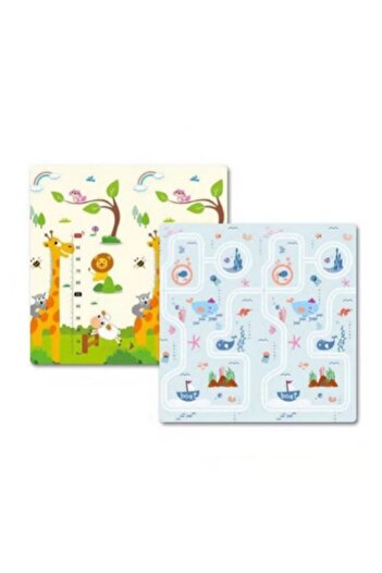 Flippy Thermal Children's Play Mat, Flippy, Giraffe and Sea Voyage Pattern, Waterproof, Non-Slip