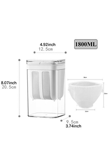Choice1 1800ML 1100ML/180ML Yogurt Maker Strainer with Lid Multifunctional Gadget with Fine Mesh for Home De