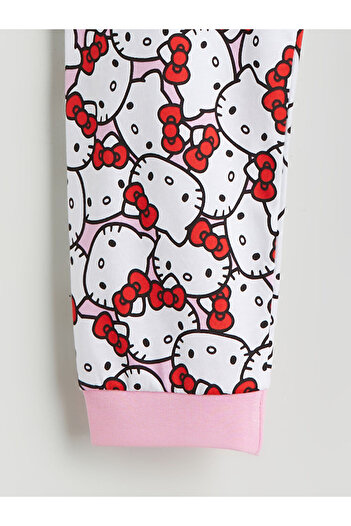 LC Waikiki Pink Elastic Waist Printed Girl's Pajama Bottom