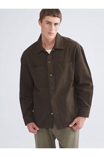 LC Waikiki Brown Comfortable Fit Long Sleeve Men's Shirt Jacket