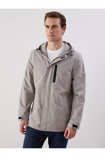 LC Waikiki Ανδρικό παλτό με κουκούλα χακί Standard Fit