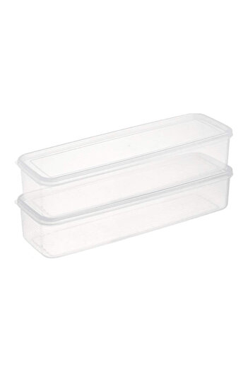 Choice >8 inch Transparent 2pcs HealthyFoodStorageContainers Plastic Food Containers with Removable Lids S