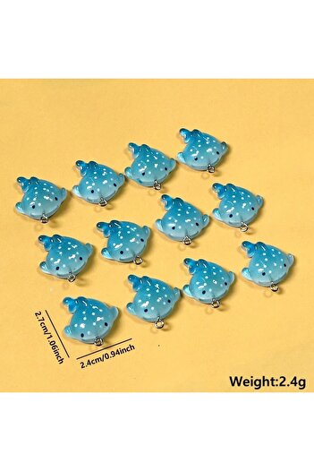 Choice 10pcs 10pcs Blue Manta Rays Fish Resin Charms Bulk Cute Ocean Animal Pendant Accessory Diy For Earri
