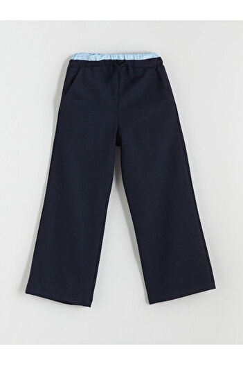 LC Waikiki Navy Blue Girls' Trousers with Elastic Waist