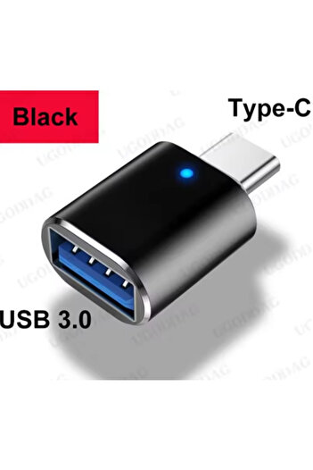 Choice Black Type C Plug LED USB 3.0 To Type C Adapter OTG To USB C USB-A To Micro USB Type-C Female Connec