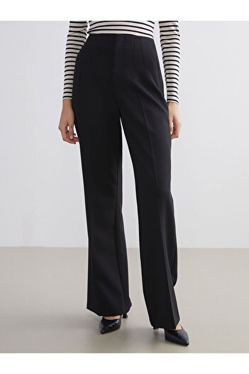 LC Waikiki Black Slim Fit Flared Leg Women's Trousers