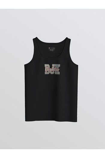 LC Waikiki Black Crew Neck Printed Boys' Singlet 2-Piece