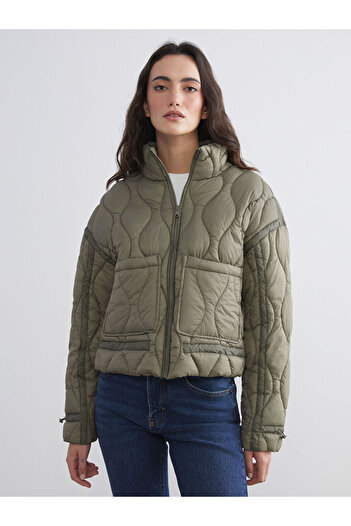 LC Waikiki Sparkling Choices from Shining Store |   Stand Collar Quilted Women's Puffer Jacket
