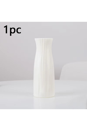 Choice White 1Pc Modern Flower Vase White Plastic Basket Nordic Home Living Room Decoration Ornament Flower