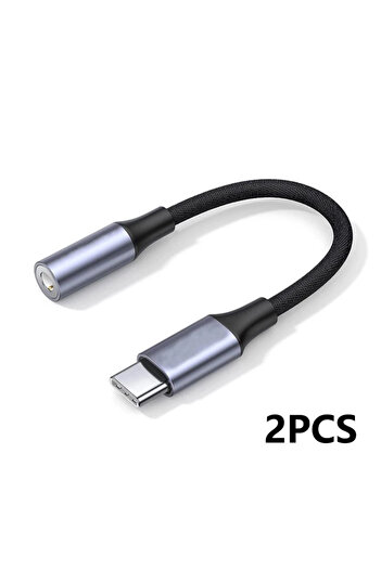 Choice 2 قطعة NNBILI HiFi USB من النوع C إلى 3.5 جاك محول سماعة الأذن USB-C 3 5mm محول كابل الصوت لـ IPhon