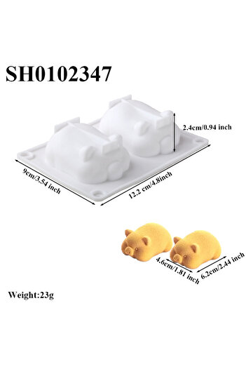 Choice SH0102347 2-Cells Silicone Cake Mold Fat Pig or Toad Shapes Mousse Dessert Baking Tool Resin Polymer