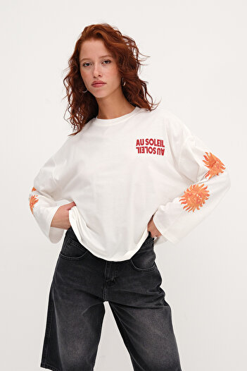 Addax Printed Long Sleeve T-Shirt P10544