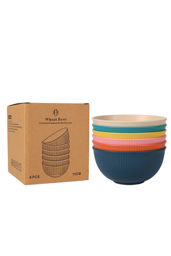 Choice 6pcs bowls 1 Wheat Straw Dinnerware Set Eco-friendly Safety Plates Cups Bowels Home Party Tableware
