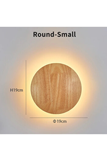 Choice Yellow Warm White (2700-3500K) Round 8W LED Wall Lamp Simple Style Wooden Craft Round Oval Shape Wit