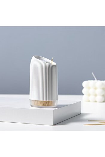 Choice White Personalized Creative Toothpick Jar Portable Toothpick Bucket Toothpick Dispenser Desktop Deco