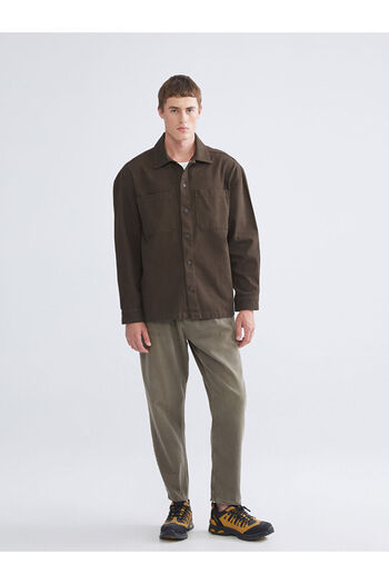 LC Waikiki Brown Comfortable Fit Long Sleeve Men's Shirt Jacket