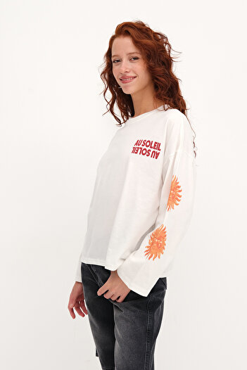 Addax Printed Long Sleeve T-Shirt P10544