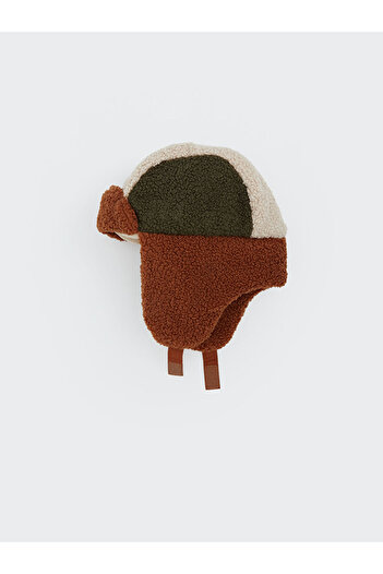 LC Waikiki Brown Boys' Snow Hat with Fur Inside