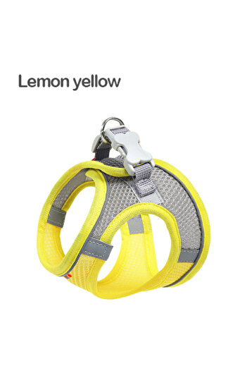 Choice S Yellow MADDEN Dog Harness Vest Chest Rope Set For Cat Reflective Breathable Adjustable Pet Harness