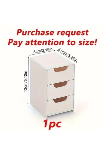Choice 1pc Mini Chic 3-Tier Drawer Organizer for Desk Perfect for Office Supplies, Jewelry Cosmetics Storag