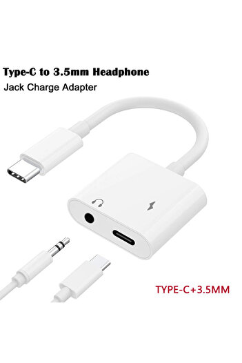 Choice محول صوت 3.5 مم من النوع C 2 في 1 USB C إلى مقبس 3.5 مم من النوع C/مقبس مزدوج من النوع C كابل شحن Aux لـ Sa