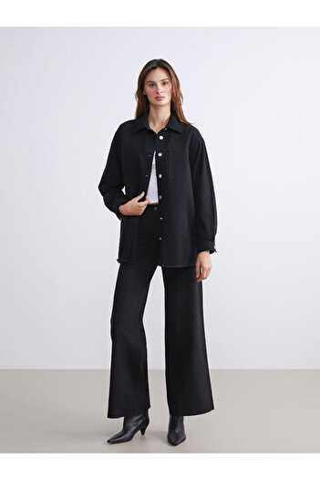 LC Waikiki Create Your Style from Uzg Store |   Shirt Collar Oversize Women's Jean Jacket