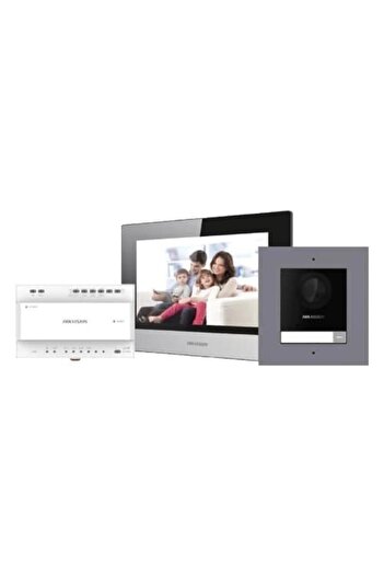 Hikvision Kit videointerfon DS-KIS702Y, pentru 1 familie, monitor 7 inch, Alarma