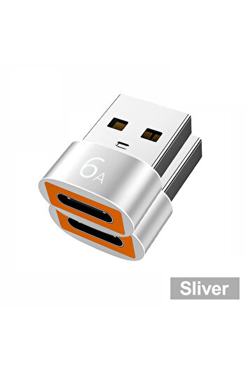 Choice 2 PCS Sliver 6A USB To Type C OTG Adapter USB USB-C Male To Micro USB Type-c Female Converter For Ma