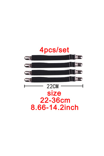 Choice 22cm-black 4pcs/set Elastic Bed Sheet Strip Fastener Bed Sheet Grippers Belt Adjustable Mattress Cov