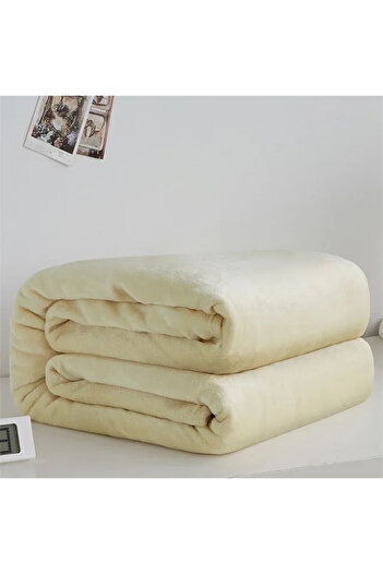 Choice 100x140cm 39x55inch Lt yellow Coral Fleece Flannel Blankets Solid 230gsm Light Weight Faux Fur Throw