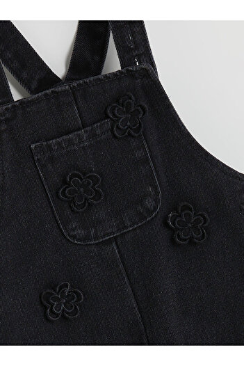 LC Waikiki Sparkling Choices from Shining Store |   Floral Embroidered Girls' Jean Salopet