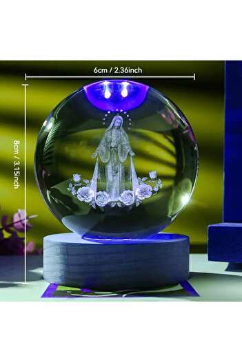 Choice Virginmary 1 pc Virgin Mary 3D laser carved crystal ball lamp, home decoration ornaments, gifts for