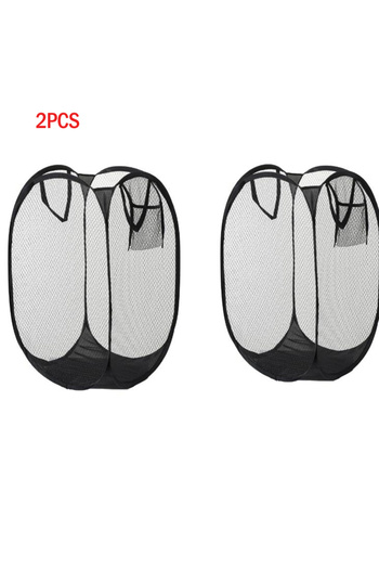 Choice 2pcs Dirty Clothes Basket Large Capacity Mesh Laundry Basket Ventilated Foldable Easy Storage Portab