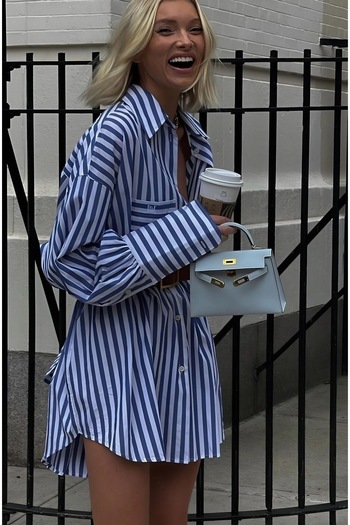 Baby xclub Rochie cămașă oversize cu dungi – cu mâneci lungi