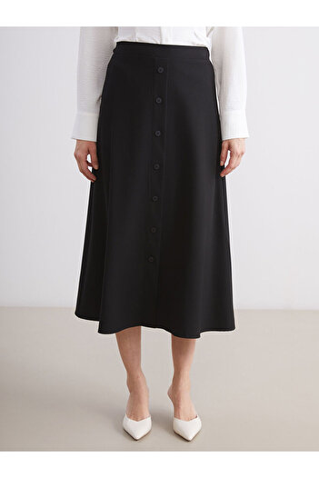 LC Waikiki Black Elastic Waist A-Line Skirt