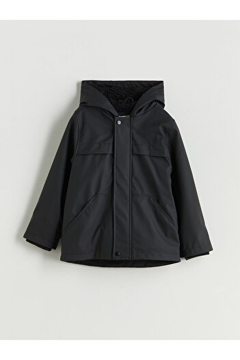 LC Waikiki Black Hooded Boy's Raincoat
