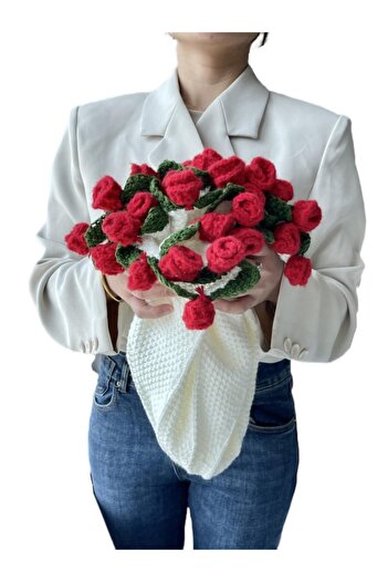 Choice 80cm Diamater Finished Rose Blanket Bouquet Rose Flowers Handmade Crochet Acrylic Fuzzy Sweater Bed
