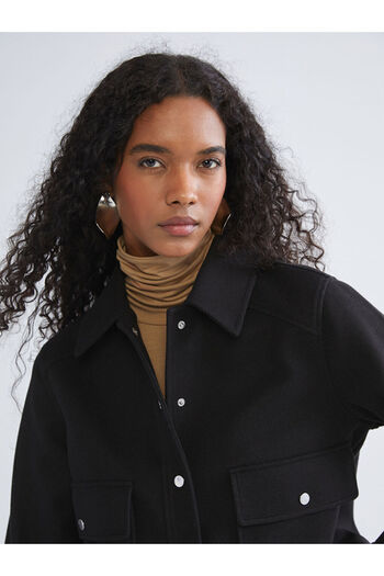 LC Waikiki Sparkling Choices from Shining Store |   Women's Cashmere Shirt Jacket