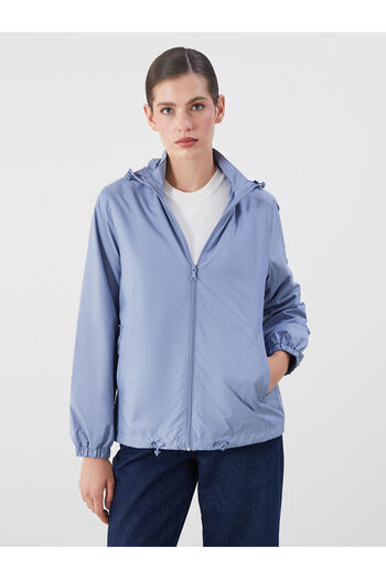 LC Waikiki Blue Hooded Women's Raincoat