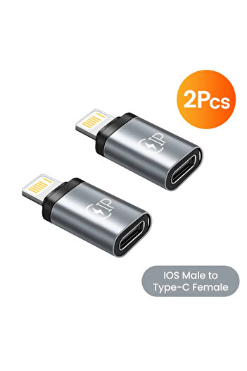 Choice 2pcs ios male 2pcs USB Cable Converter Lightning To USB C Adapter 20W Ios to Type-C Adaptador for IP