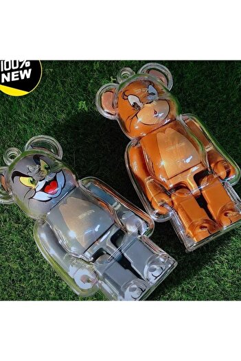Choice 3PCS Protective Case For Bearbrickly 100% Transparent Building Block Bear Keychain Bear Brick Key Ch