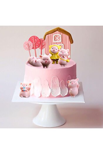 Choice Pink LaVenty 10Pcs Pink Pig Cake Decoration Piggy Cake Topper Miniature Pig Figurines Little Pig Cak