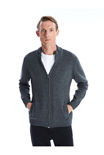 LC Waikiki Sparkling Choices from Shining Store |   Standard Fit Stand Collar Men's Knit Cardigan