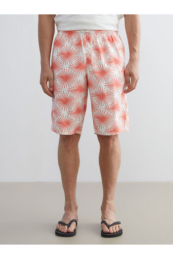 LC Waikiki Coral Knee Length Patterned Men's Swim Shorts