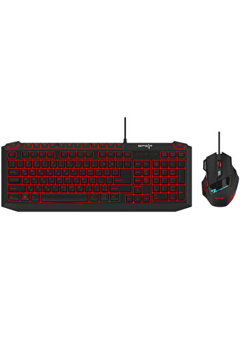 SPEARPC SK-501&SM-11 MULTIMEDIA GAMING KEYBOARD AND MOUSE KIT BLACK COLOR